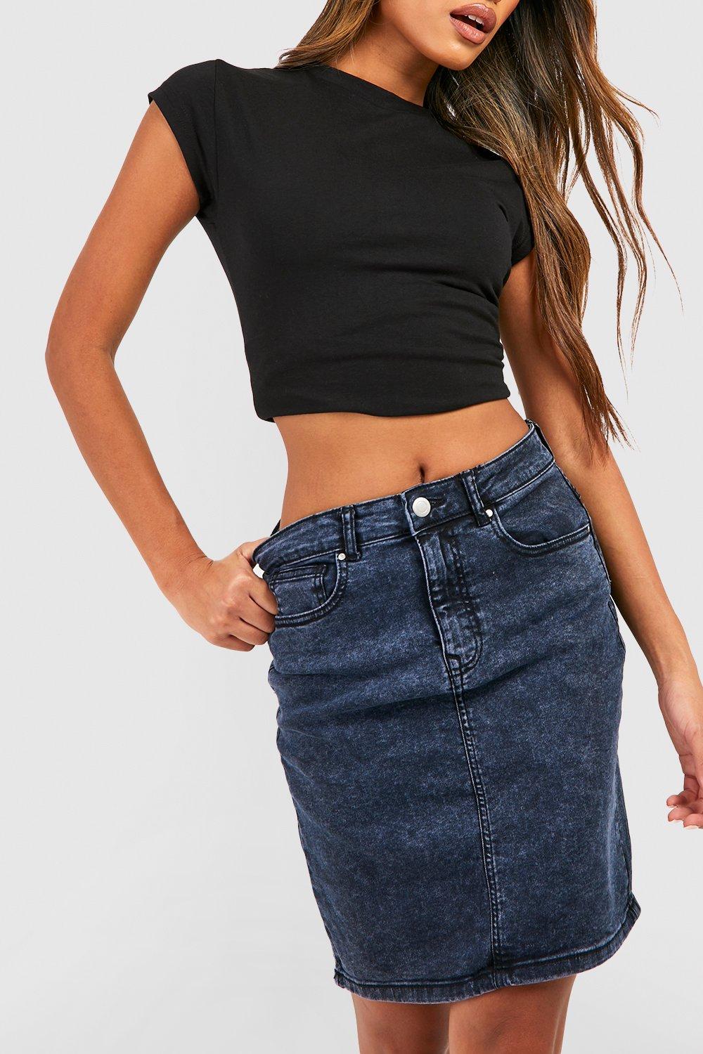 Denim pencil skirt outlet boohoo